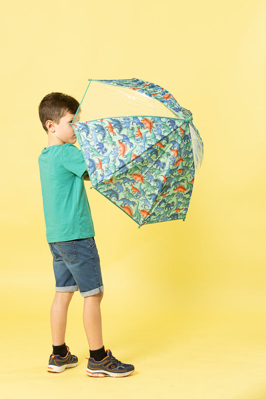 Dino Stomp dome umbrella for kids NZ — Te Rā