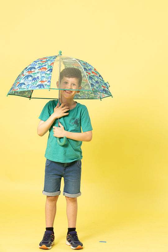 Dino Stomp dome umbrella for kids NZ — Te Rā