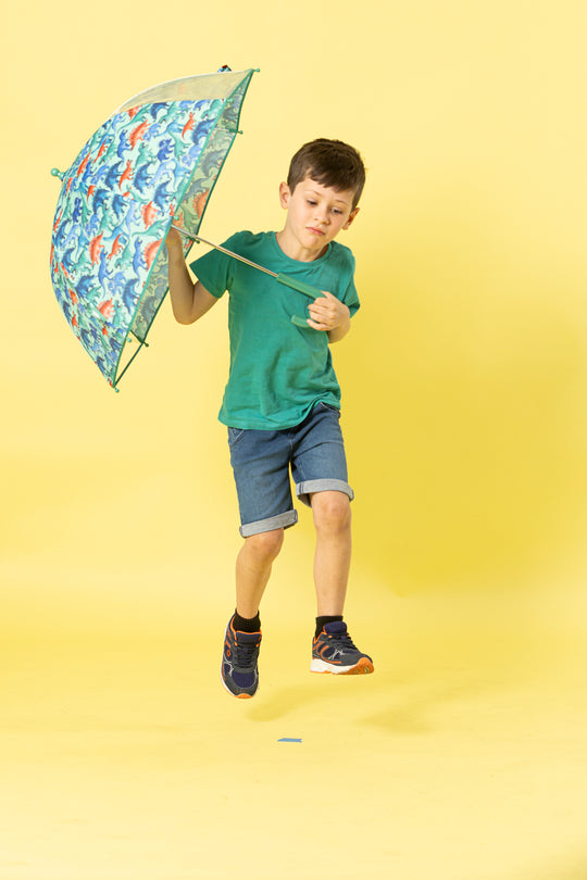 Dino Stomp dome umbrella for kids NZ — Te Rā