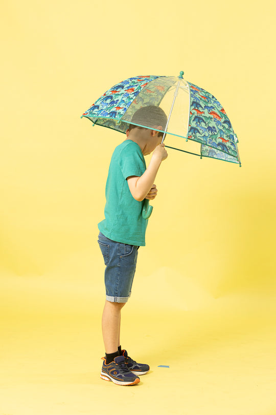 Dino Stomp dome umbrella for kids NZ — Te Rā