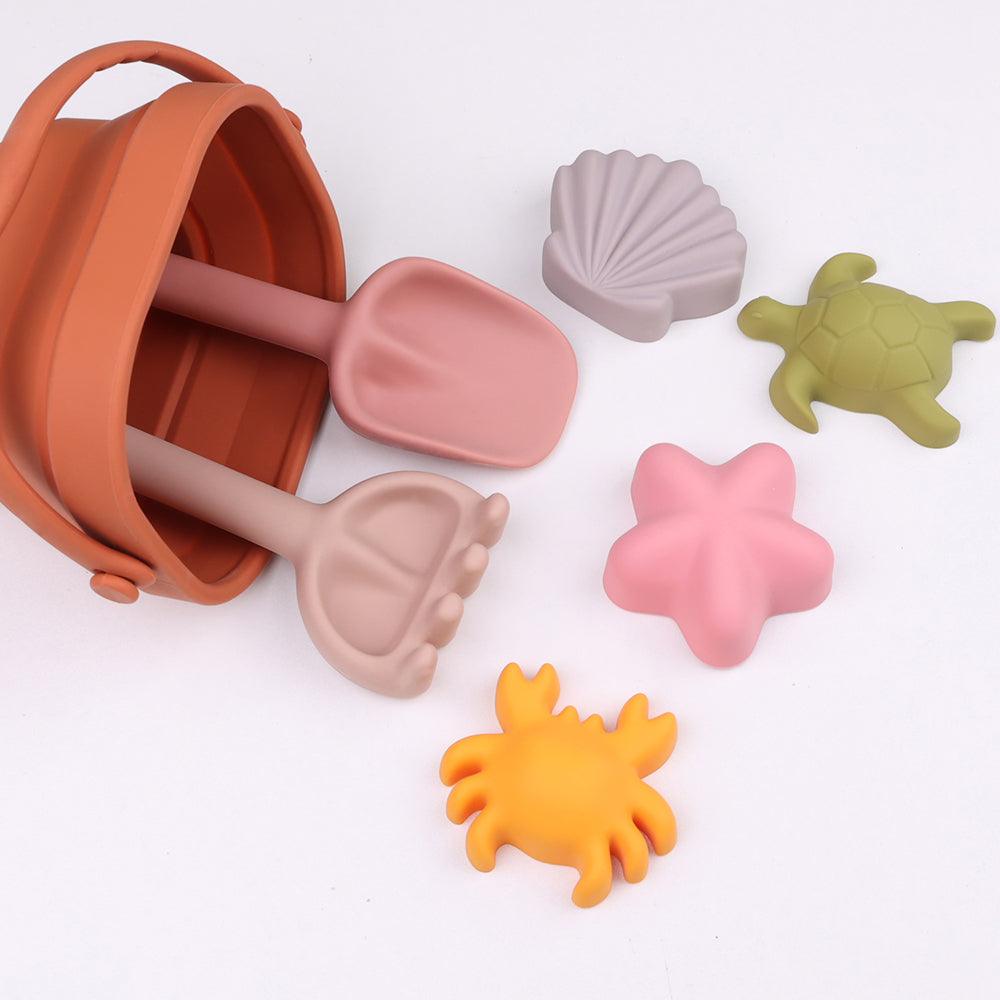 Food-grade silicone foldable beach bucket toy set NZ — Te Rā
