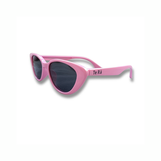 Māhanga Flamingo Pink cat-eye kids sunglasses NZ ages 4+ — Te Rā