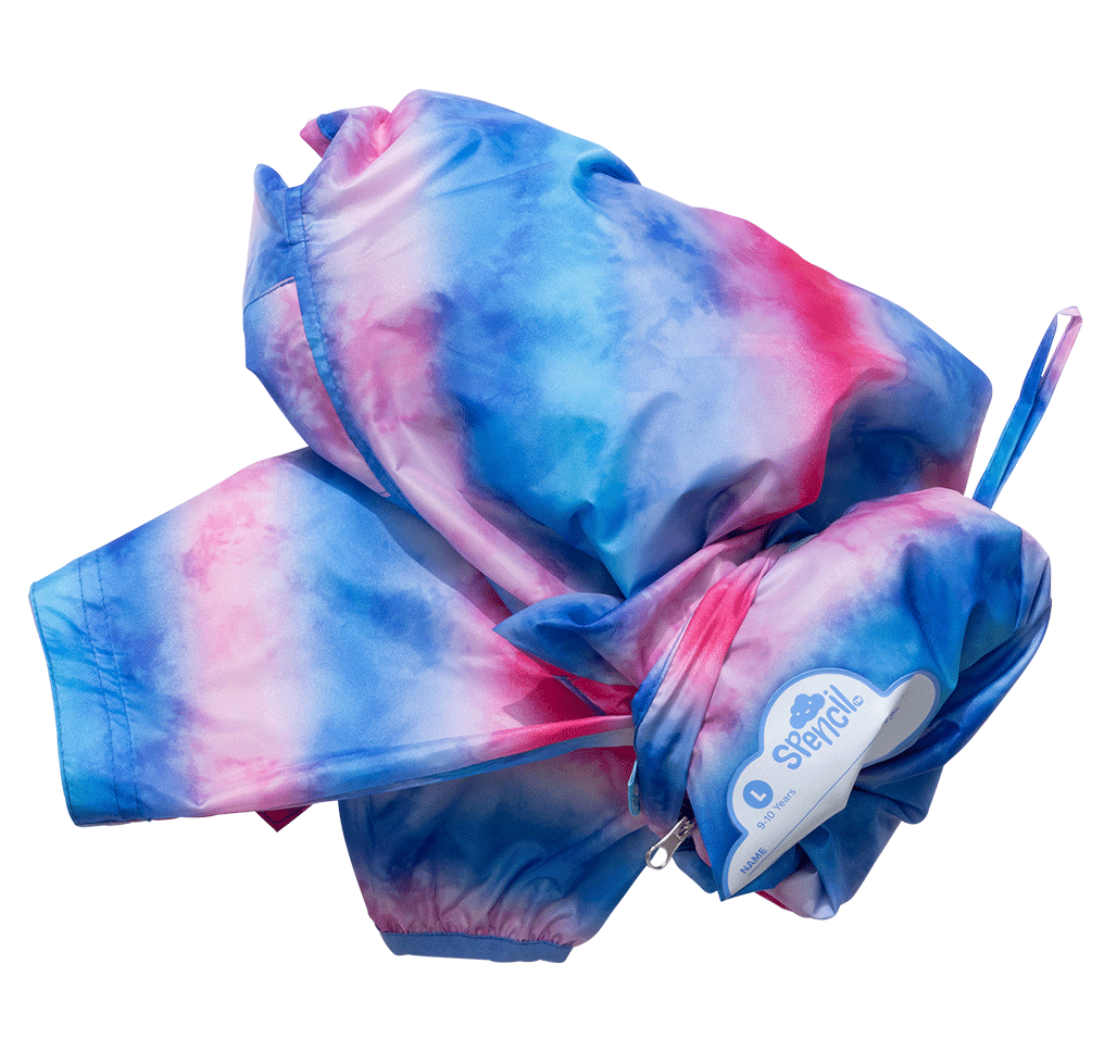 Rainbow Splash waterproof kids raincoat NZ — Te Rā