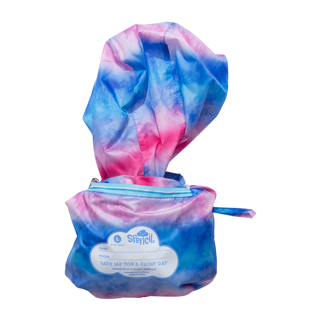 Rainbow Splash waterproof kids raincoat NZ — Te Rā