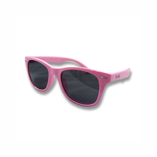 Wai Flamingo Pink retro kids sunglasses NZ ages 5+ — Te Rā