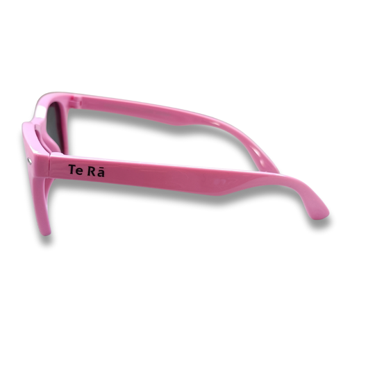 Wai Flamingo Pink retro kids sunglasses NZ ages 5+ — Te Rā