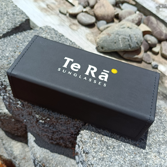 Te Rā Premium Hardcase midnight black kids sunglasses case NZ