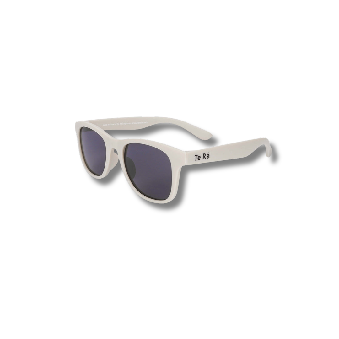 Koru Ivory White kids sunglasses NZ ages 5+ — Te Rā