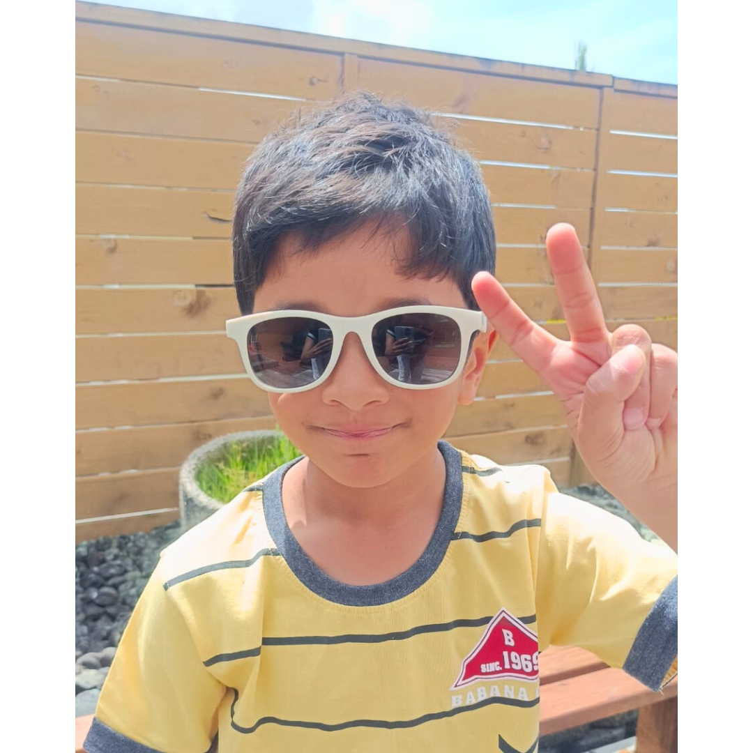 Koru Ivory White kids sunglasses NZ ages 5+ — Te Rā