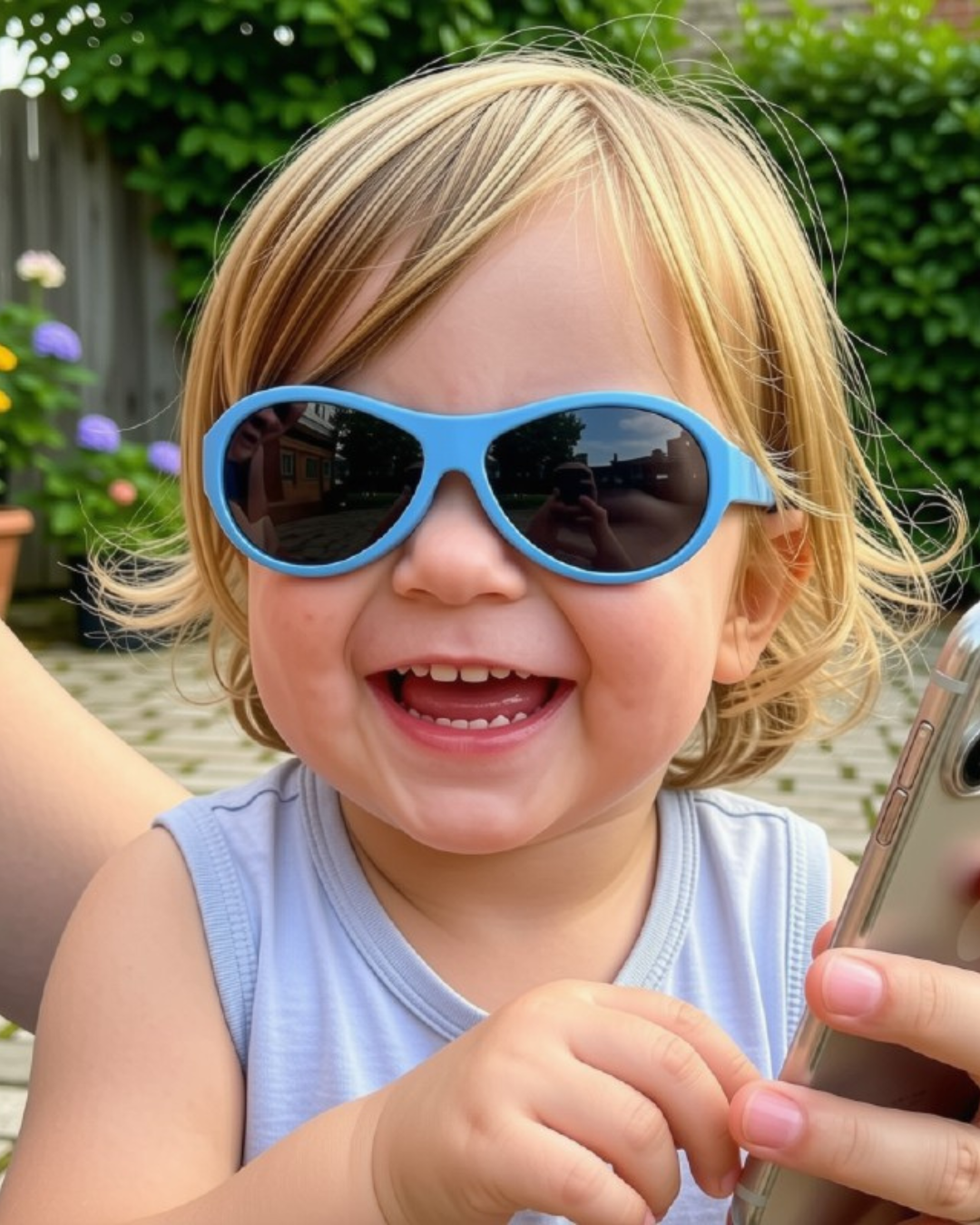 Mahuru Blue aviator baby sunglasses NZ ages 0-3 — Te Rā