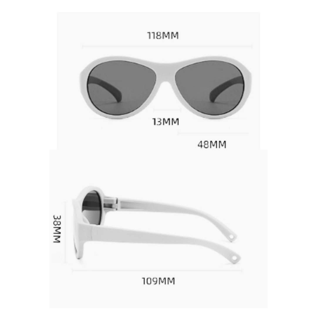 Te Rā Mahuru Lilac baby sunglasses size chart NZ