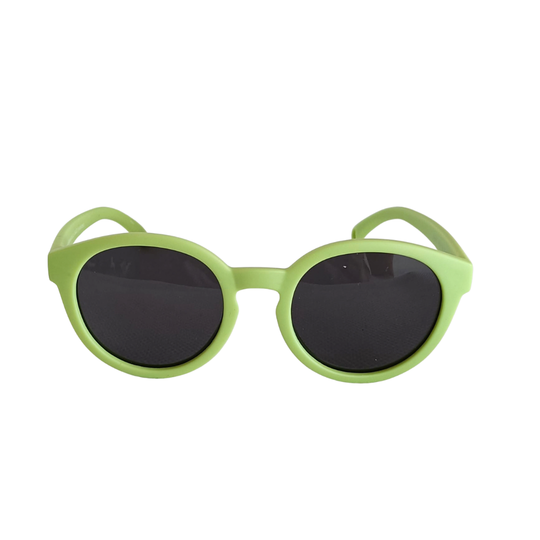 Rito Green round baby sunglasses NZ ages 0-2, front view — Te Rā