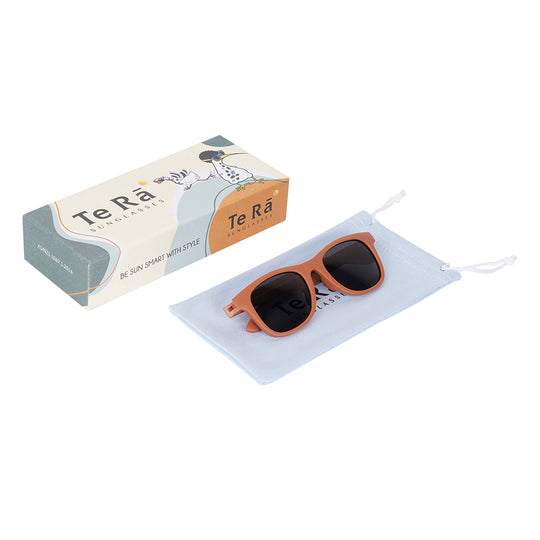Koru Rusty Brown kids sunglasses NZ ages 5+ — Te Rā